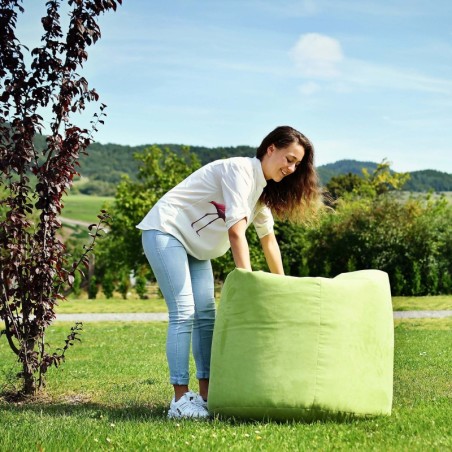 bean bag hruška semiša zelena