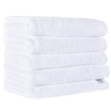 Set 5 belih bombažnih brisač 70 x 140 cm EMI