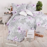 Kakovostne flanelaste rjuhe Violet EMI z motivom rožnatih rožic