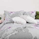 Kakovostne flanelaste rjuhe Violet EMI z motivom rožnatih rožic