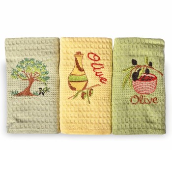 Vaflaste_kuhinjske_krp_set_3_kos_EMI_z_motivom_oliv