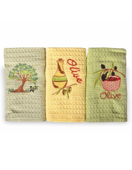 Vaflaste_kuhinjske_krp_set_3_kos_EMI_z_motivom_oliv