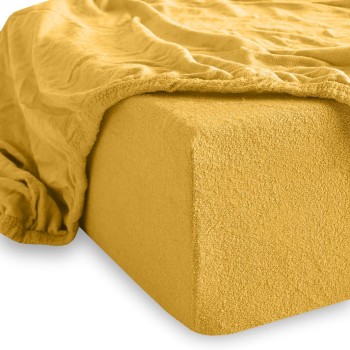 Prevleka za posteljo temno rumena frotirna EMI