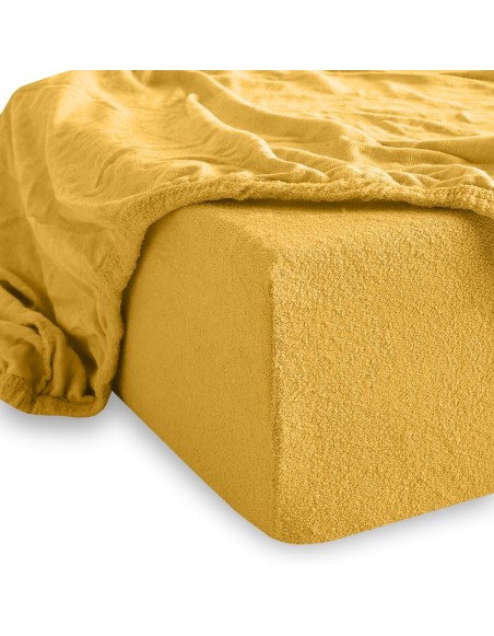 Prevleka za posteljo temno rumena frotirna EMI