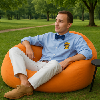 Sedežna vreča iz semiša žoga oranžna EMI