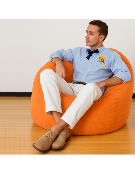 Sedežna vreča iz semiša žoga oranžna EMI