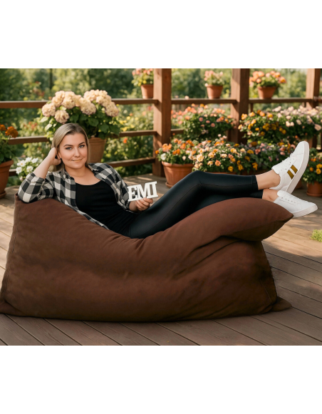 Sedežna blazina temno rjav semiš EMI