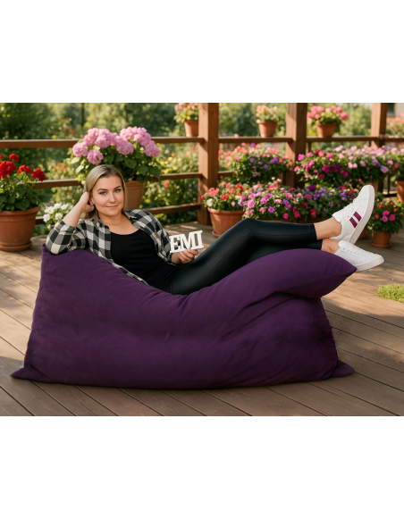 Sedežna vreča blazina vijolična semiš EMI
