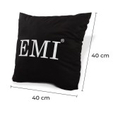 Vzglavnik 40x40 tiskan črn EMI