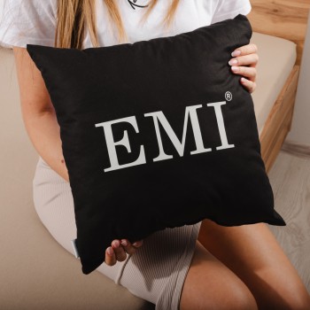 Vzglavnik 40x40 tiskan črni EMI
