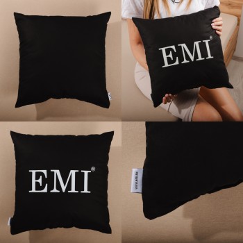 Vzglavnik 40x40 tiskan črni EMI