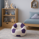 Nogometna žoga beanbag majhna belo-vijolična EMI
