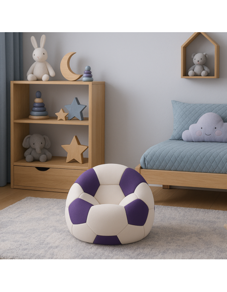 Nogometna žoga beanbag majhna belo-vijolična EMI