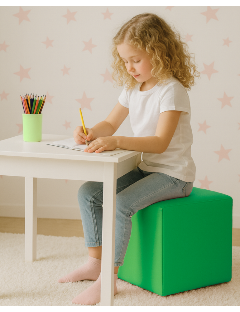 Sedežna vreča stol kocka zelena EMI