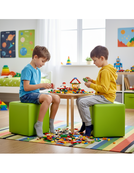 Sedežna vreča stol kocka limeta EMI