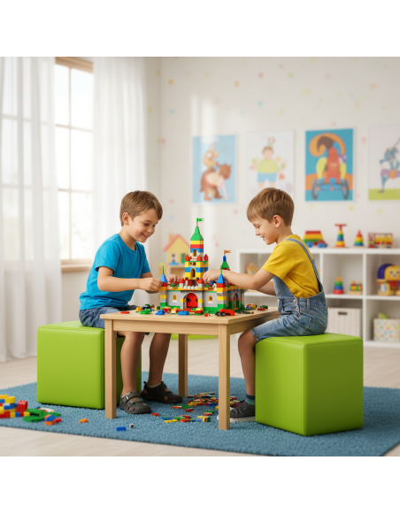 Sedežna vreča stol kocka limeta EMI