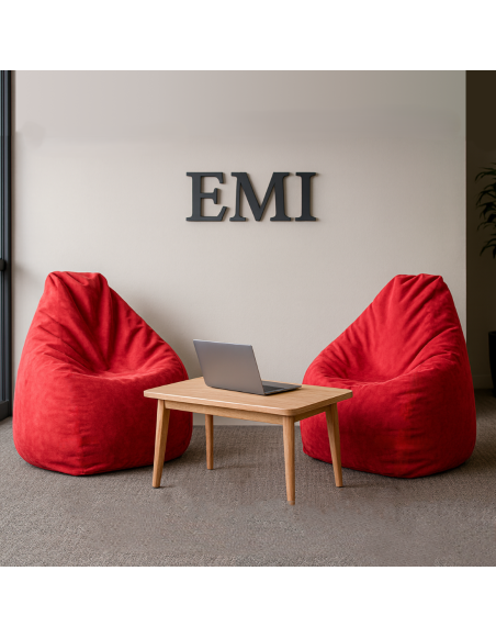 Sedežna vreča hruškovo semiš rdeča EMI