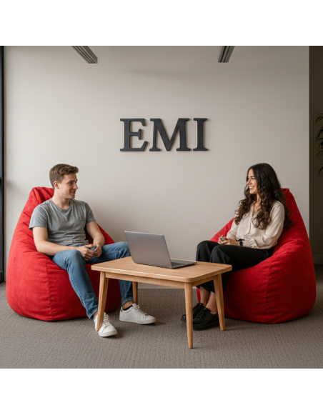 Sedežna vreča hruškovo semiš rdeča EMI