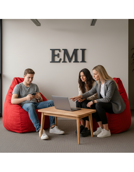 Sedežna vreča hruškovo semiš rdeča EMI