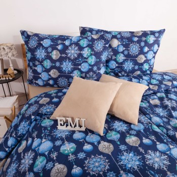 Božična bombažna posteljnina Magic blue EMI