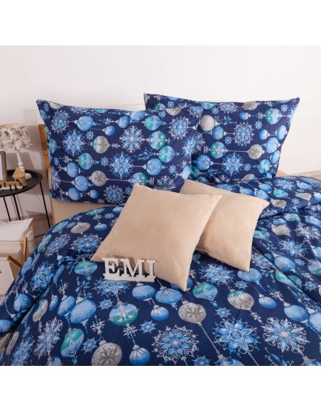 Božična bombažna posteljnina Magic blue EMI