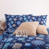 Božična bombaža posteljnina Magic blue EMI