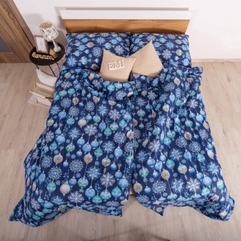 Božična bombažna posteljnina Magic blue EMI