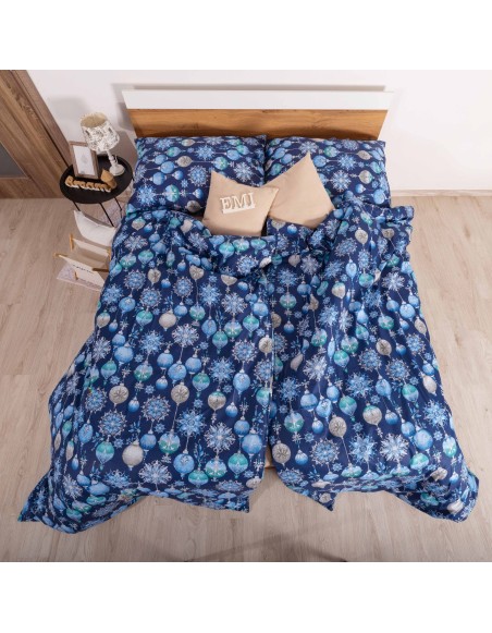 Božična bombažna posteljnina Magic blue EMI