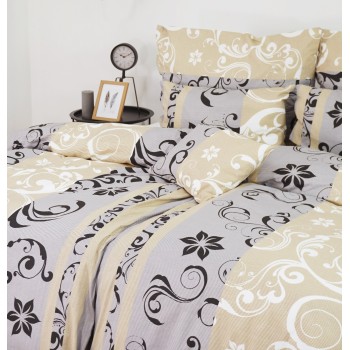 Bombažna posteljnina Lilien sivo-beljasta EMI