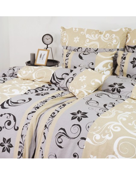 Bombažna posteljnina Lilien sivo-beljasta EMI