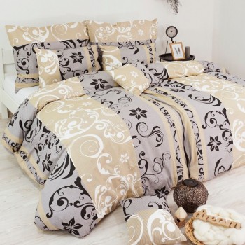 Bombažna posteljnina Lilien sivo-beljasta EMI