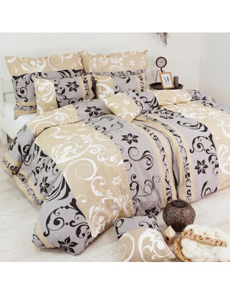 Bombažna posteljnina Lilien sivo-beljasta EMI