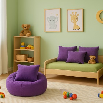 Sedežna vreča lenoška vijolična EMI