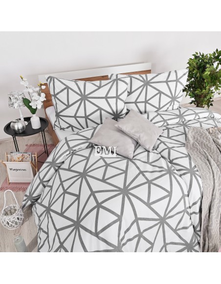 Flanelna posteljnina Helsinki bele EMI