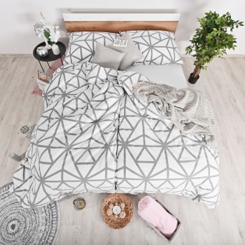 Flanelna posteljnina Helsinki bele EMI