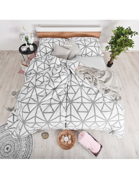 Flanelna posteljnina Helsinki bele EMI