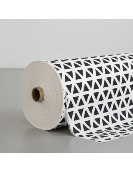 Meter tkanine 100% bombaž deluxe Dubai belo-črna EMI