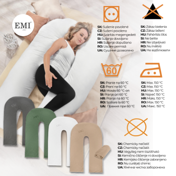 Vzglavniki za nosečnice Komfortlux EMI - Siva, Capuccino, Zelena