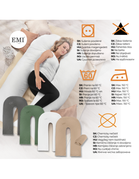 Vzglavniki za nosečnice Komfortlux EMI - Siva, Capuccino, Zelena