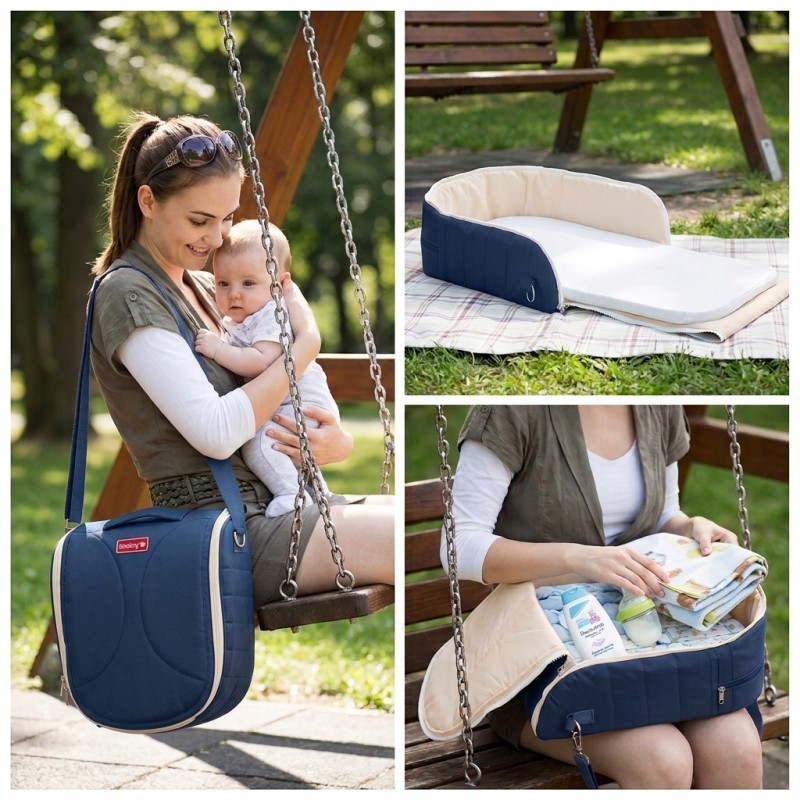 Večnamensko gnezdo za dojenčke modro Baby Bed ibaby
