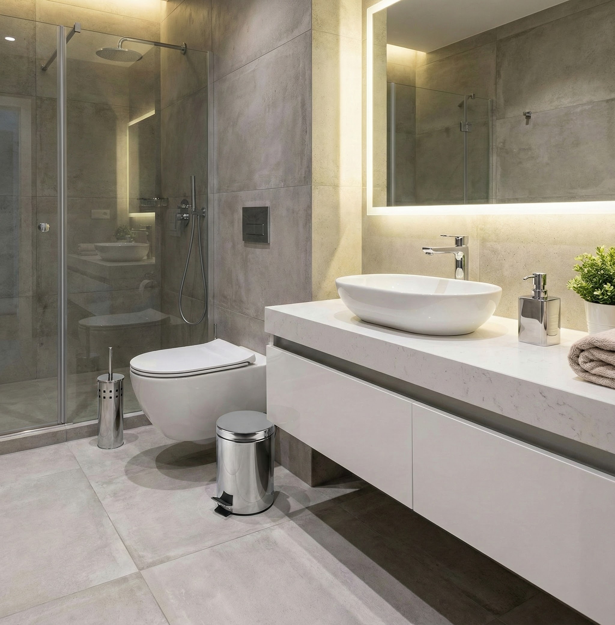 set toaletnih pripomočkov iz nerjavečega jekla