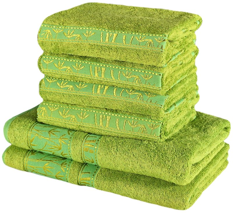 komplet zelenih bambusovih umivalnikov in brisač