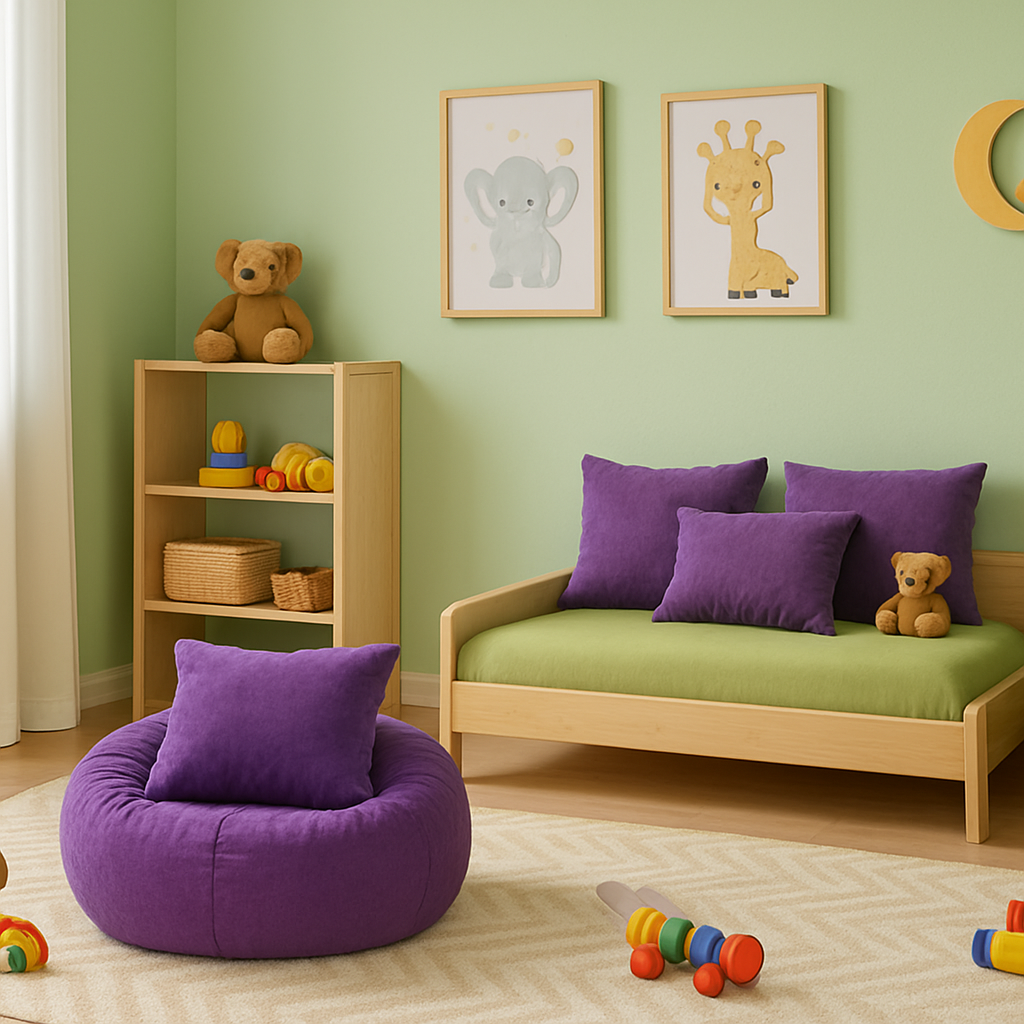 Sedežna vreča lenoška vijolična EMI