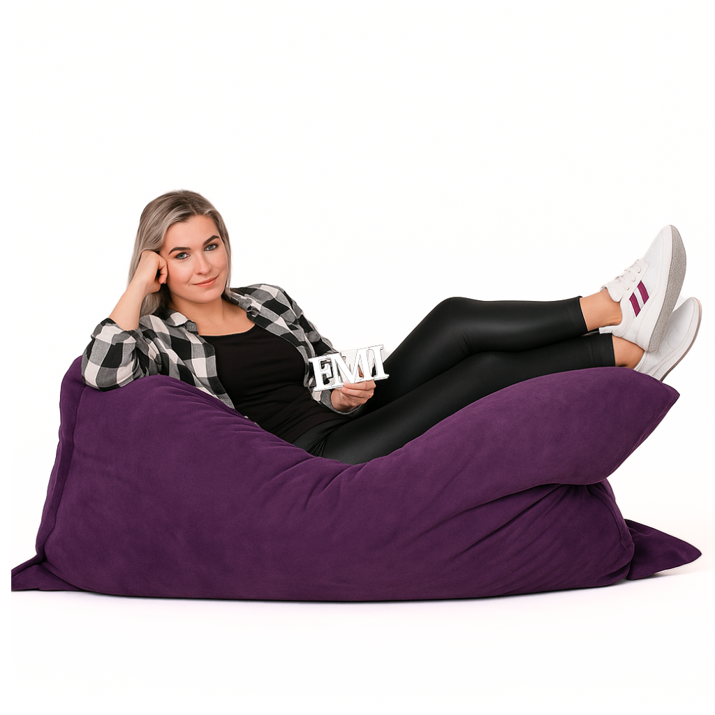 Sedežna vreča blazina vijolična semiš EMI