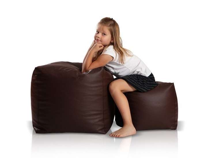 sedežna vreča stolček kocka majhna rjava