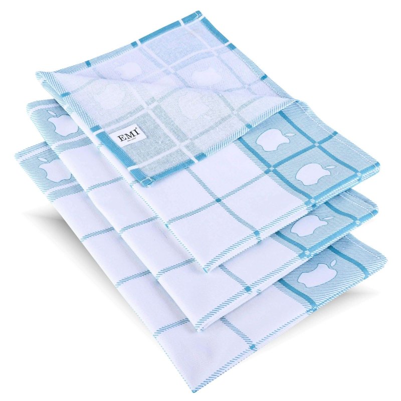 kuhinjske krpe_jabolko_turkizna