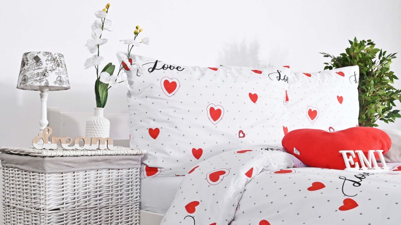 bombažne rjuhe s srčki