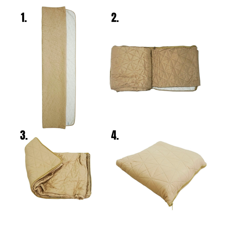 navodila, kako zložiti vankus iz posteljnega pregrinjala