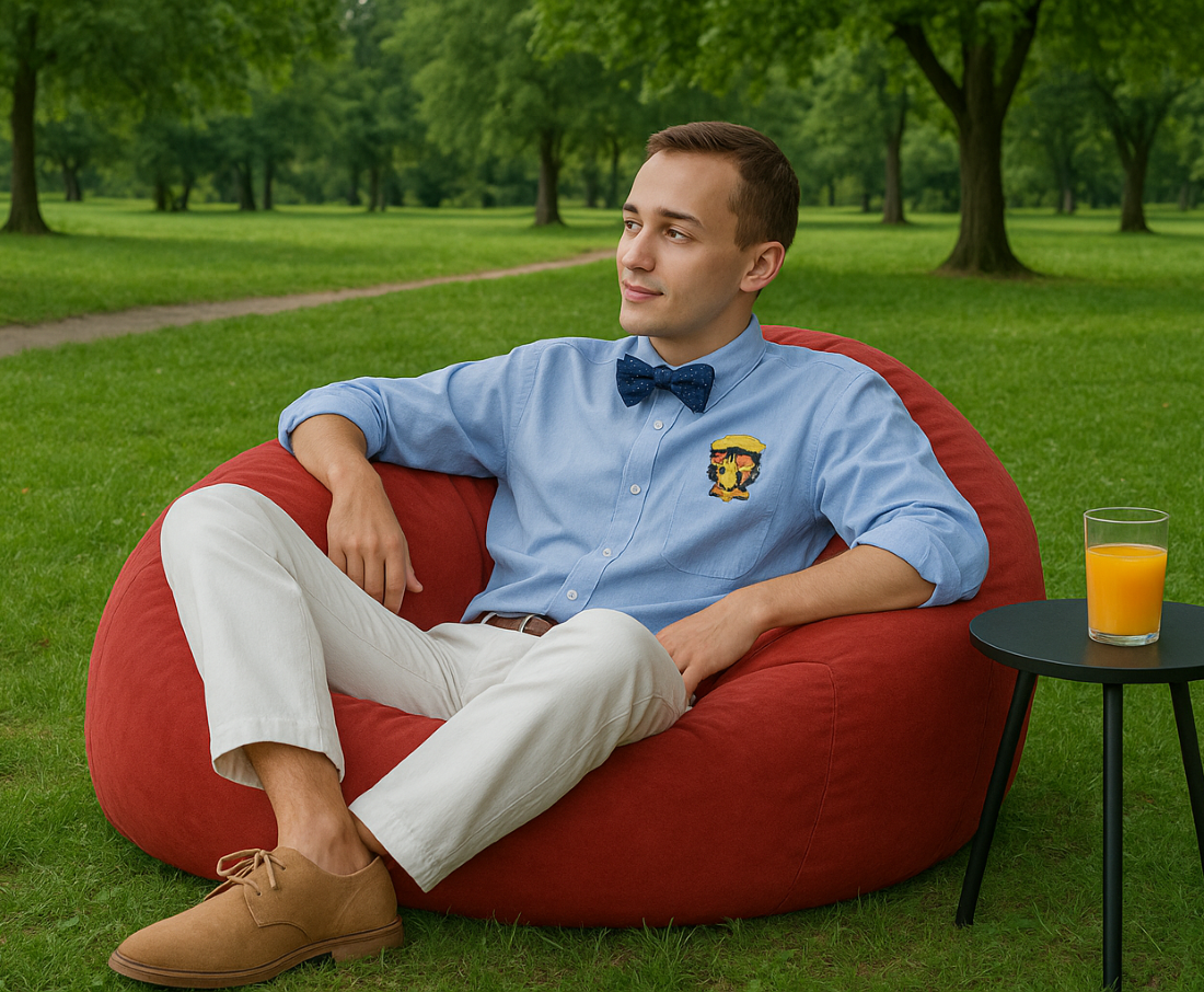 Sedací vak guľa semišová červená