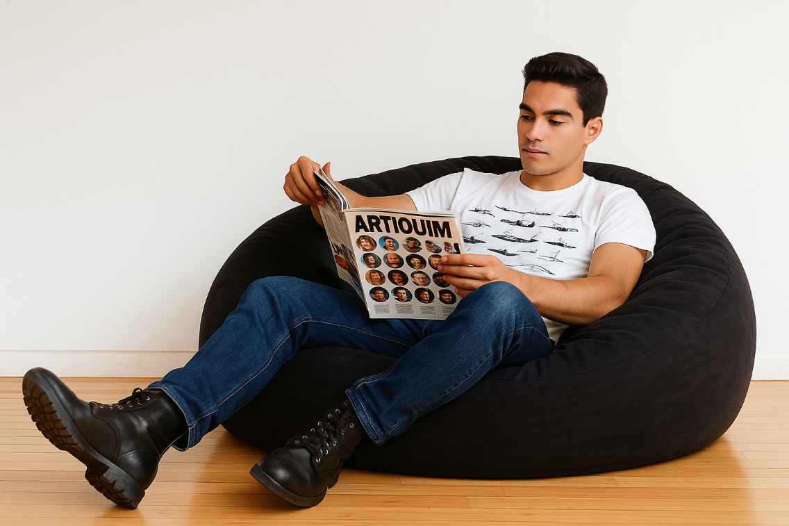 Sedací vak guľa semišová čierna